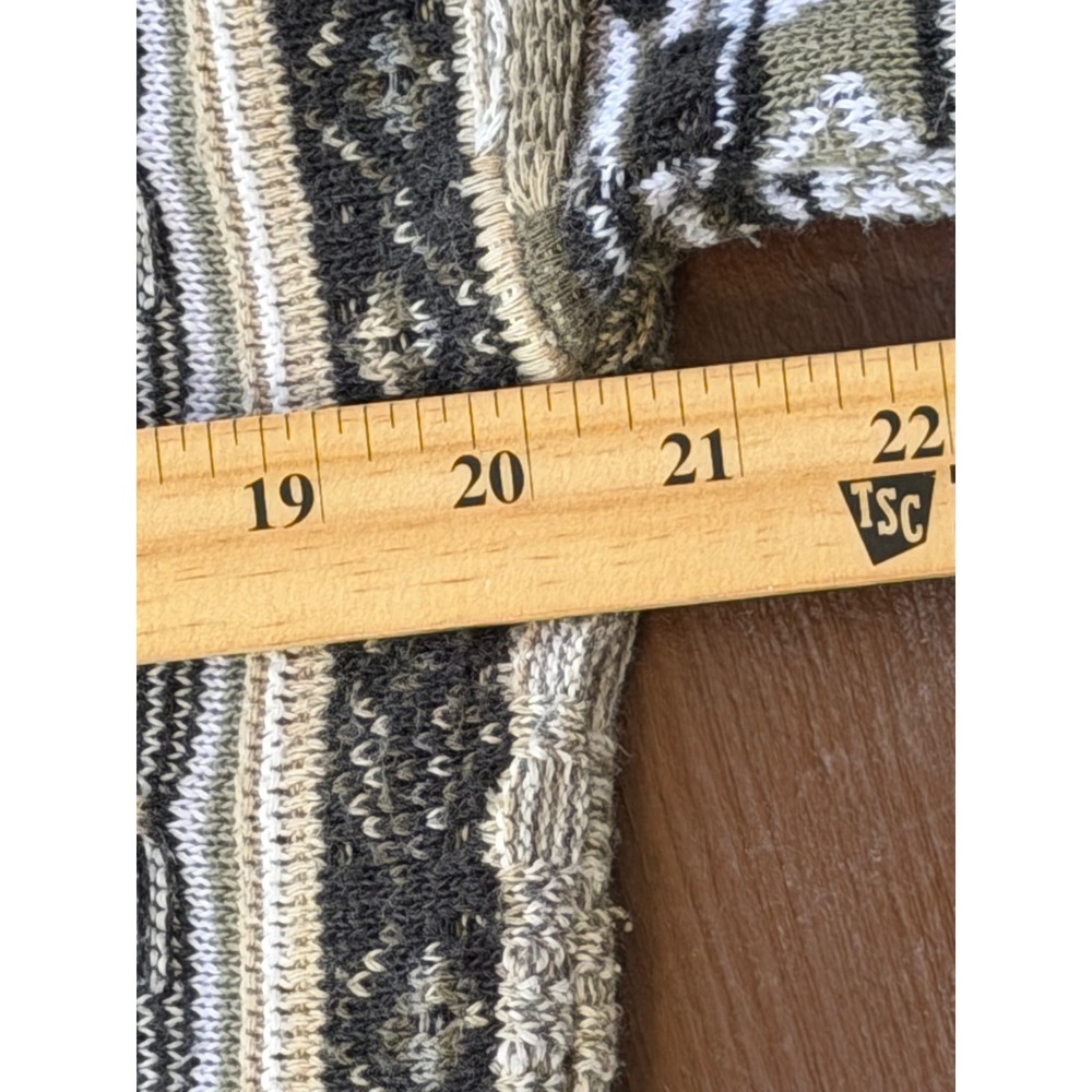 Vintage J. Ferrar 90s Textured 3D Knit Sweater Khaki Green Mens Medium #732966 - Picture 3 of 8